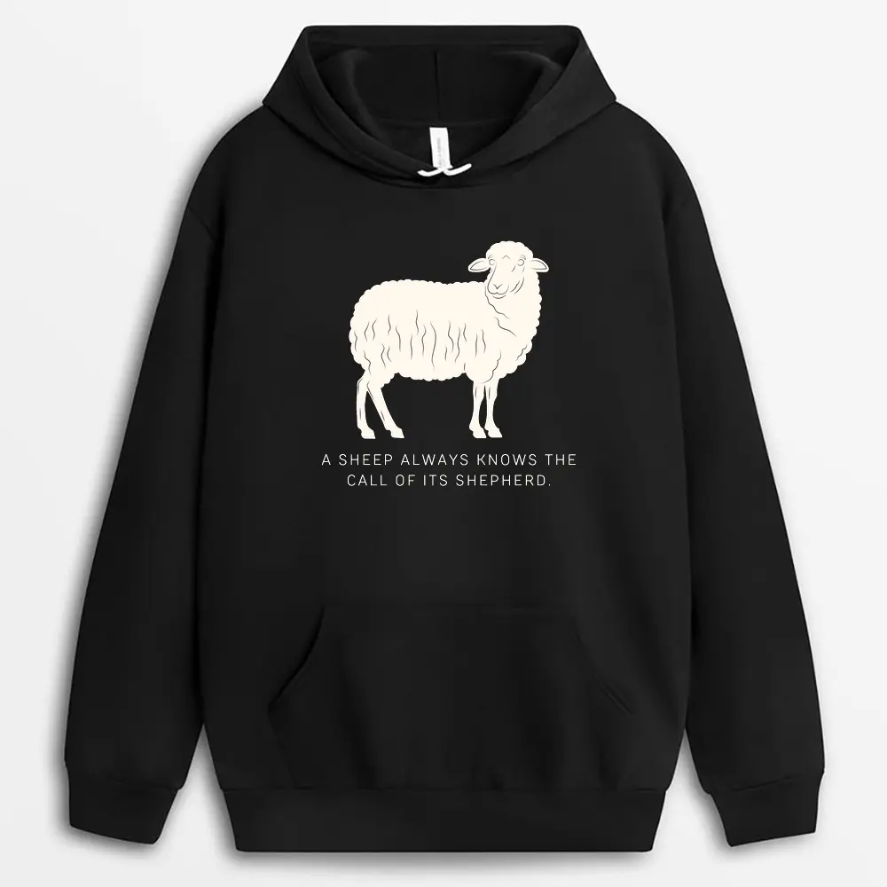 A Sheep Always Knows The Call Of Its Shepherd Veilxgap Hoodie - Black