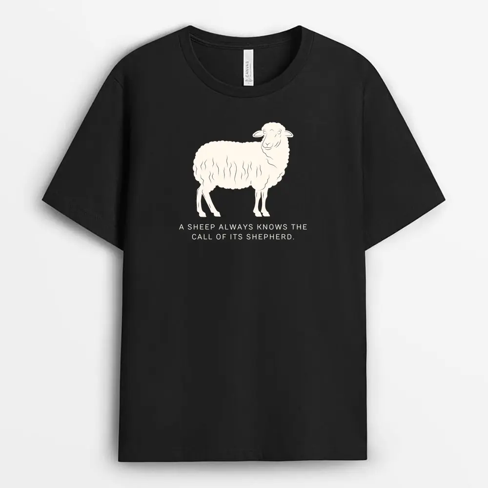 A Sheep Always Knows The Call Of Its Shepherd Veilxgap T-Shirt - Black