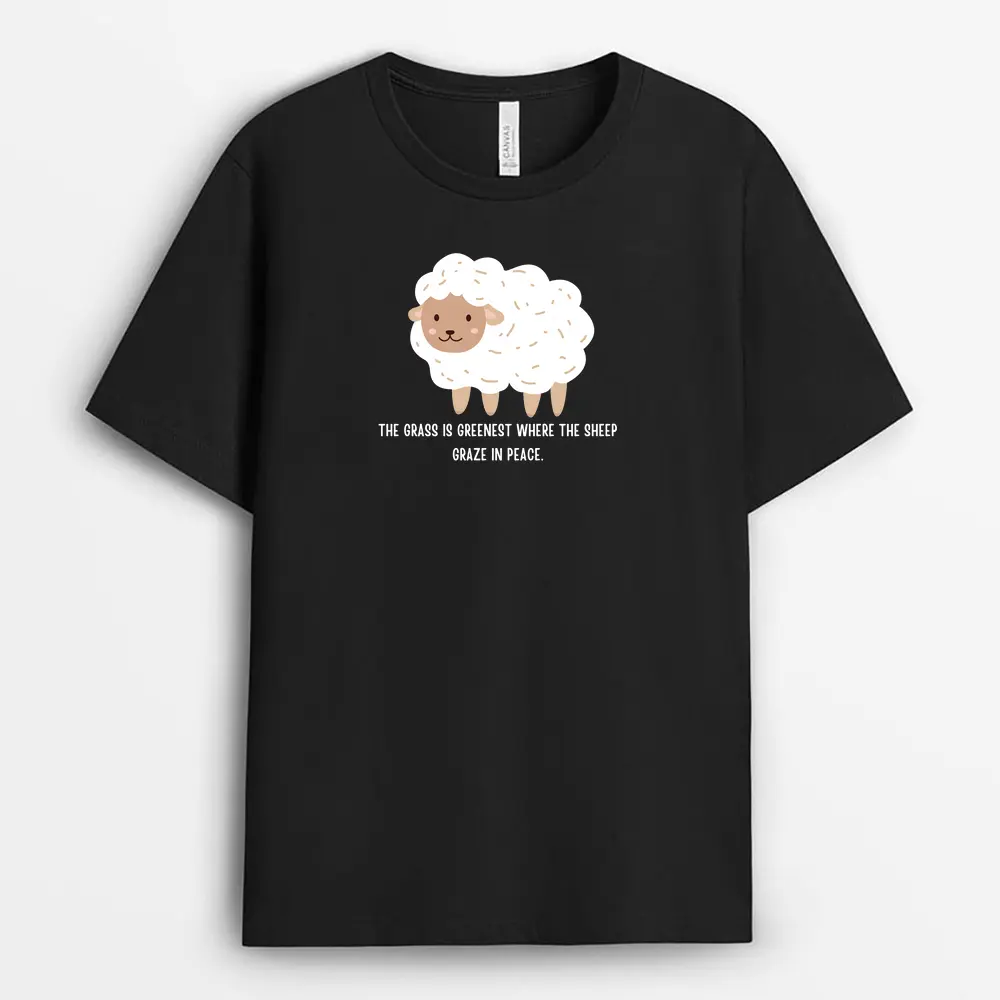 The Grass Is Greenest Where The Sheep Graze In Peace Veilxgap T-Shirt - Black