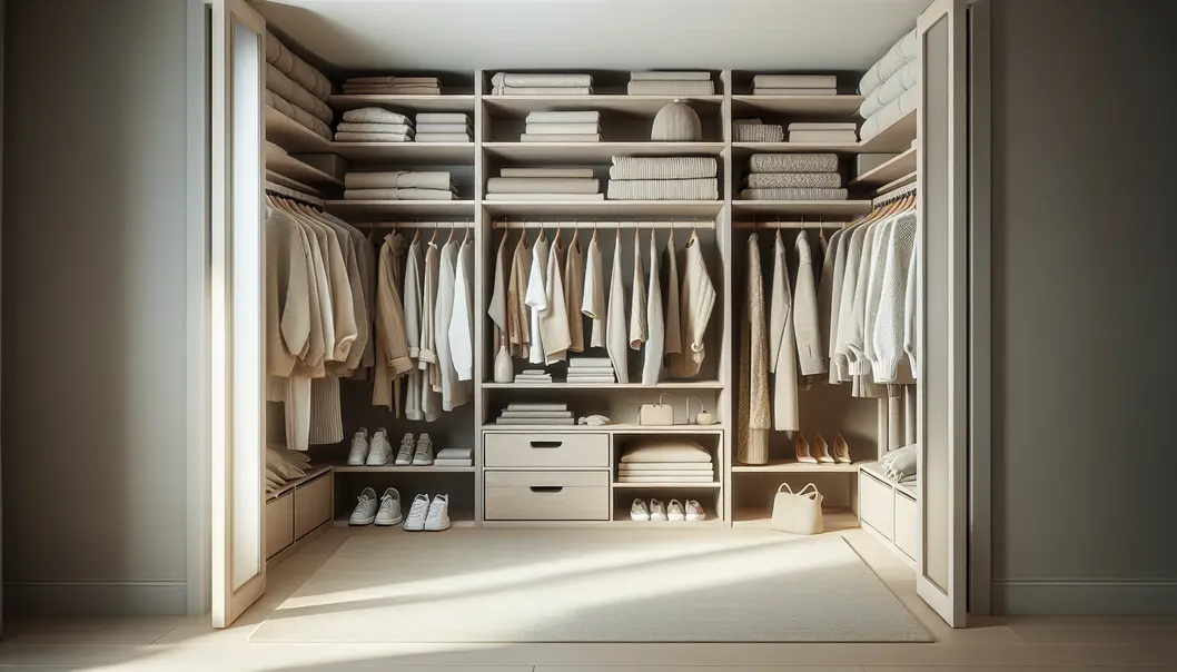 A minimalist wardrobe showcasing simplicity and elegance.